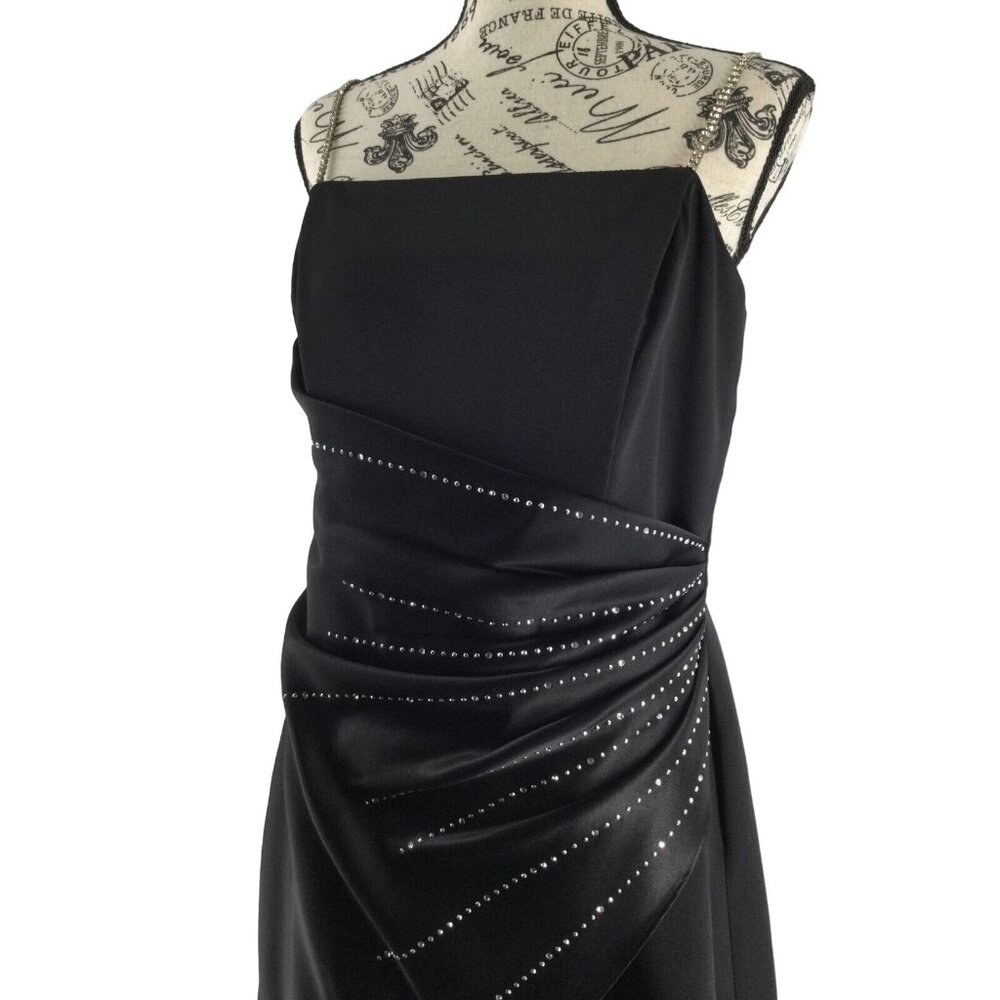 Onyx Nite Crystal Embellished Evening Gown M New